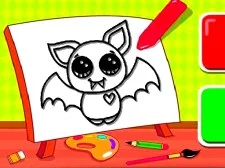 Pipistrello da colorare per bambini facile