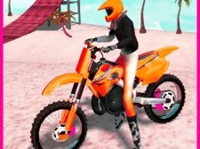 Gioco di acrobazie in bici da salto sulla spiaggia di motocross